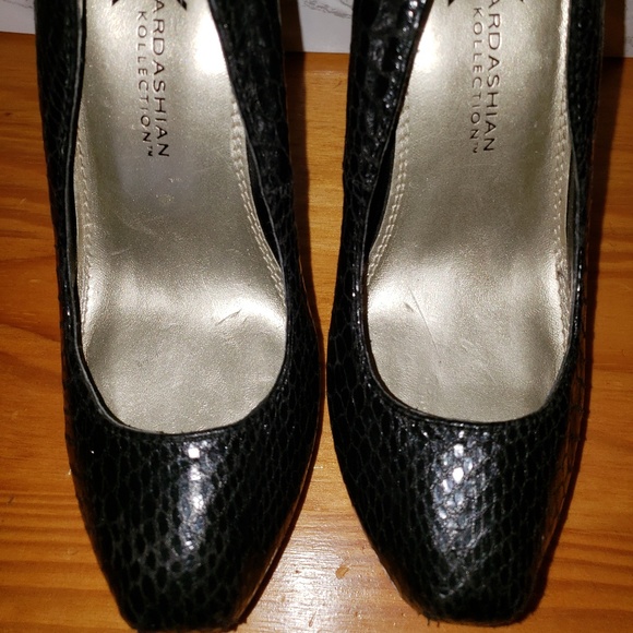 Kardashian Kollection Black Python Heels - Picture 2 of 7